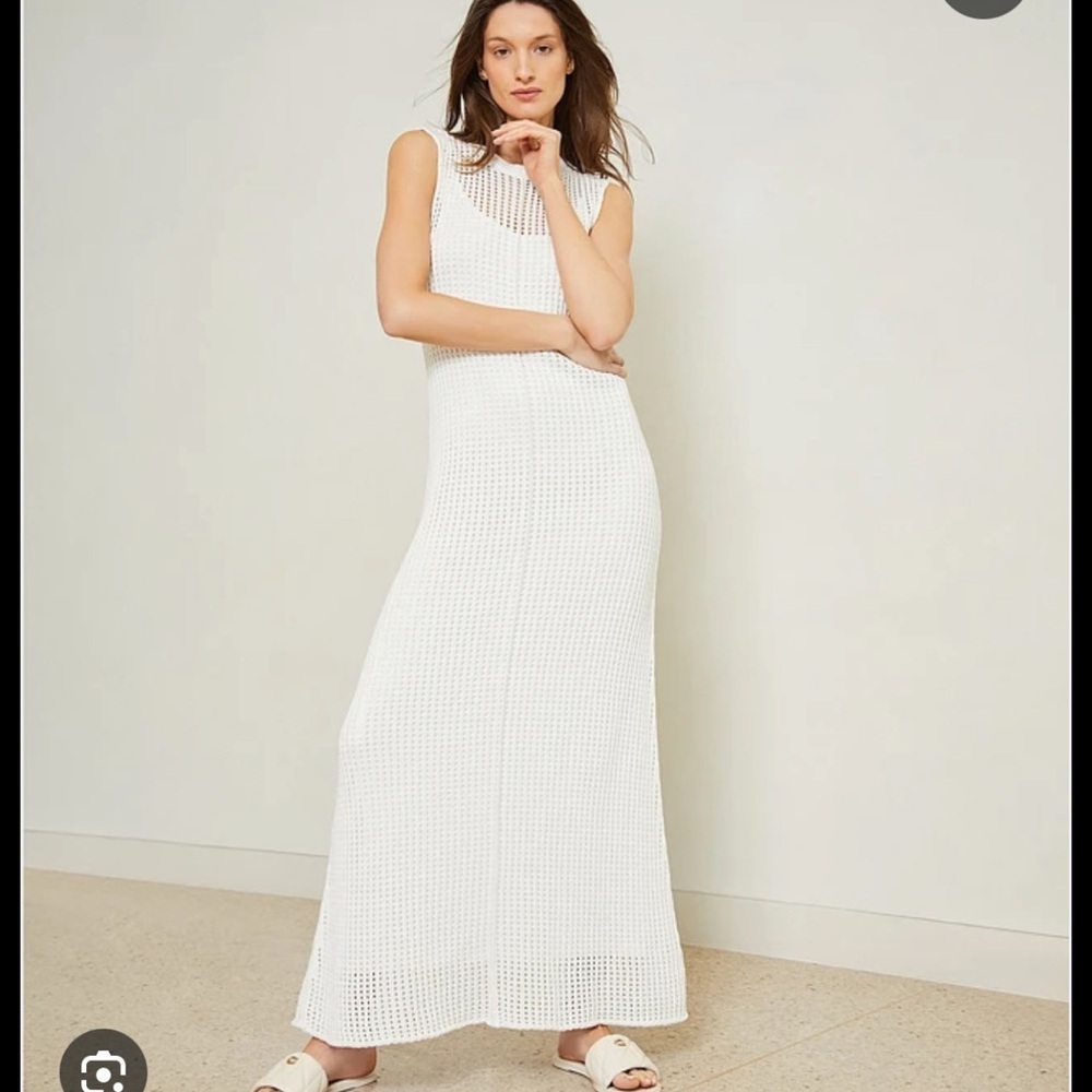 Le AL.X Knit Crochet Crewneck Maxi Dress